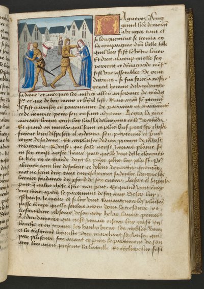 MS Hunter 252 048r-sida från Hundred New News, c.1461-62 av French School