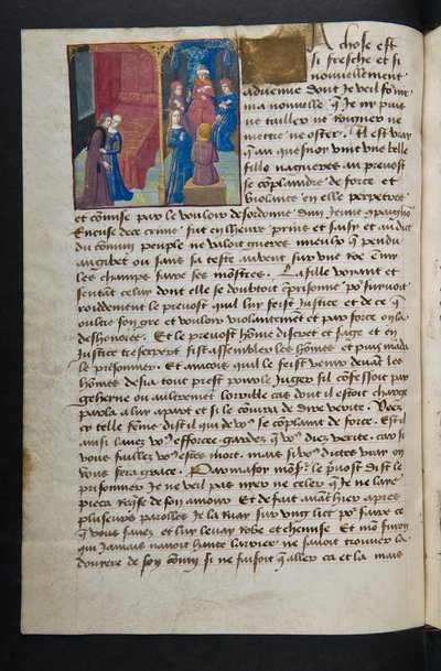 MS Hunter 252 053v Sida från Hundred New News, c.1461-62 av French School