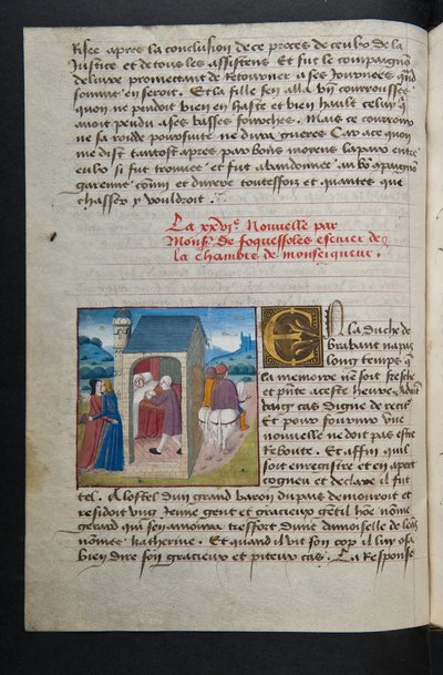 MS Hunter 252 054v Sida från Hundred New News, c.1461-62 av French School