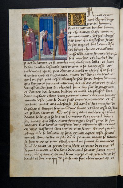 MS Hunter 252 068v Sida från Hundred New News, c.1461-62 av French School
