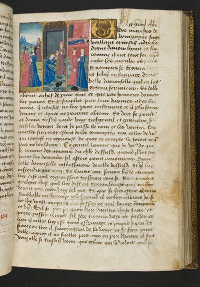 MS Hunter 252 080r-sida från Hundred New News, c.1461-62 av French School