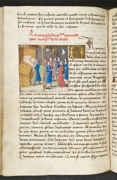 MS Hunter 252 117v Sida från Cent Nouvelles Nouvelles, c.1461-62 av French School