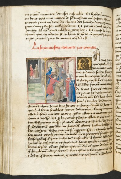 MS Hunter 252 132v Sida från Cent Nouvelles Nouvelles, c.1461-62 av French School