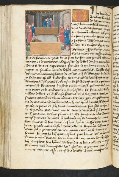 MS Hunter 252 134v Sida från Cent Nouvelles Nouvelles, c.1461-62 av French School