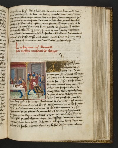 MS Hunter 252 143r-sida från Hundred New News, c.1461-62 av French School