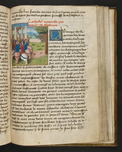 MS Hunter 252 161r-sida från Hundred New News, c.1461-62 av French School