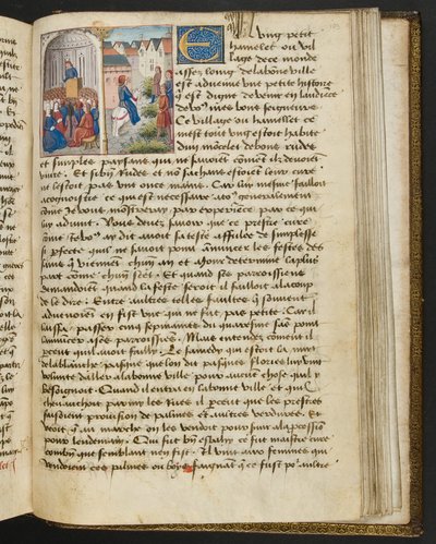 MS Hunter 252 183r-sida från Hundred New News, c.1461-62 av French School