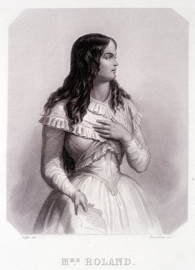 Madame Roland (eller Roland de la plataière, Jeanne Marie eller Monon Philipon), fransk politiker (1754-1793) - gravyr av French School