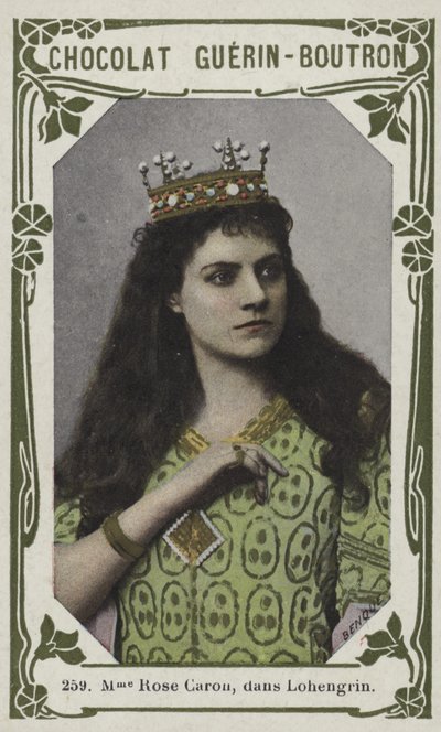 Madame Rose Caron, i Lohengrin (färgat foto) av French School