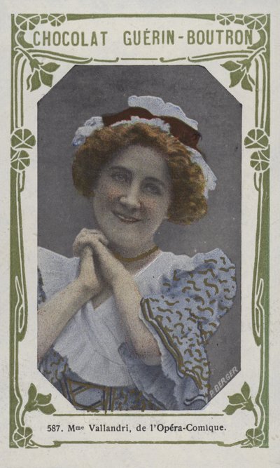 Madame Vallandri, från Opera-Comique (färgad bild) av French School