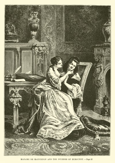 Madame de Maintenon och hertiginnan av Bourgogne av French School