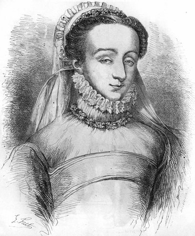 Madame de Sauve (en av kvinnorna som Catherine de Medicis (Caterina de Medici) använde för att föra anteckningar om hovets folk). Även känd som Charlotte de Beaune, baronessan de Sauve, sedan som markisis de Noirmoutier, älskare av Henri IV. I "" Histoire  av French School