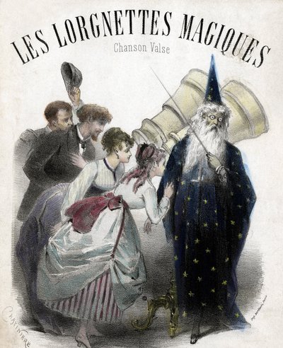 Magiska lorgnettes, sång för populär vals. Litografi av French School