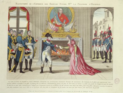 Kejsar Napoleons storsinthet mot prinsessan av Hatzfeld, 1806 av French School