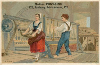 Maison Fontaine byteskort, ullspinning av French School