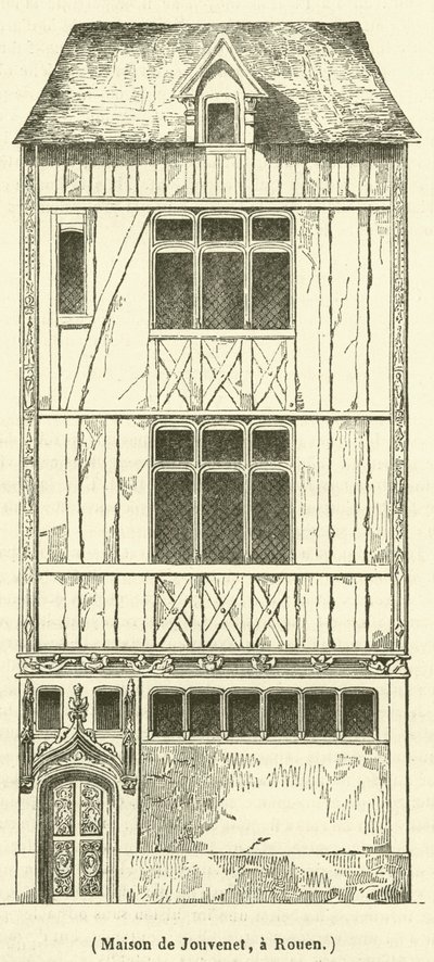 House of Jouvenet, i Rouen (gravyr) av French School