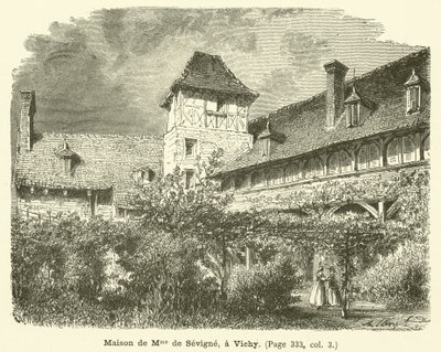 House of Madame de Sevigne, i Vichy (gravyr) av French School