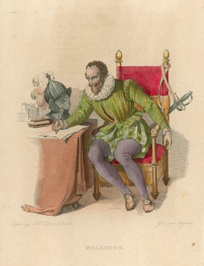 Malherbe (färgad gravyr) av French School