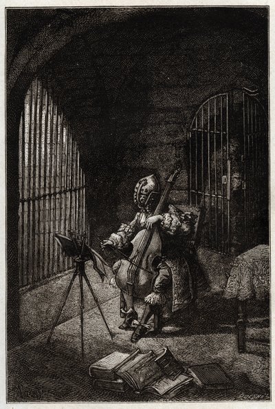 Man in the Iron Mask, spelar cello i fängelset - L
