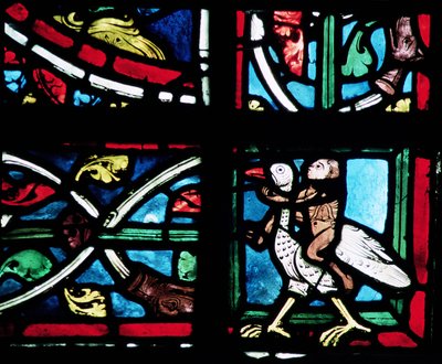 Man rider på en fågel, 1200-talet av French School