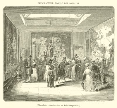 Manufacture des Gobelins, Utställningsrum (gravyr) av French School