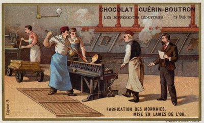 Tillverkar mynt (chromolitho) av French School