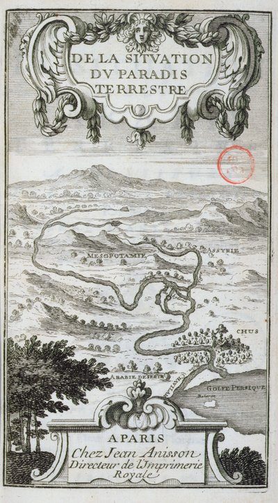 Karta från De La Situation du Paradis Terres, 1691 av French School