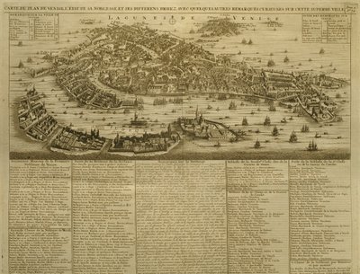 Karta över Venedig, utgiven av H. Chatelain i Amsterdam, 1728 av French School