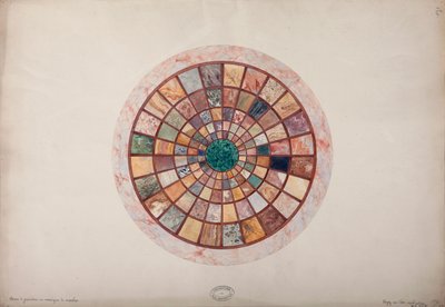 Marmormosaik på toppen av piedestalen gjord för prinsessan Elisa, ca 1900-20 av French School