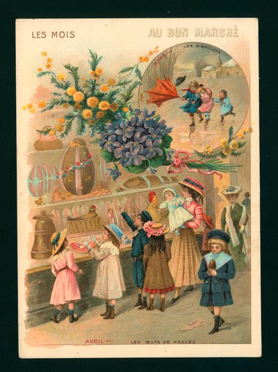 Mars och april (chromolitho) av French School