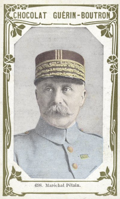 Marechal Petain (färgad bild) av French School