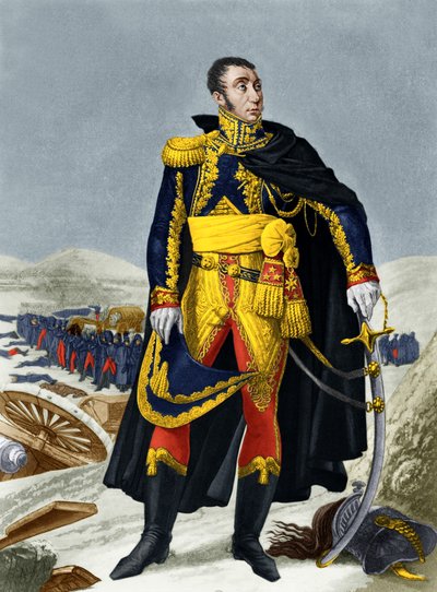 Marechal de Grouchy (färgad gravyr) av French School