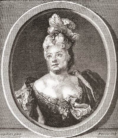 Marianne Duclos de Chateauneuf, 1664 - 1747. Fransk skådespelerska. Från Les Heures Libres publicerad 1908. av French School