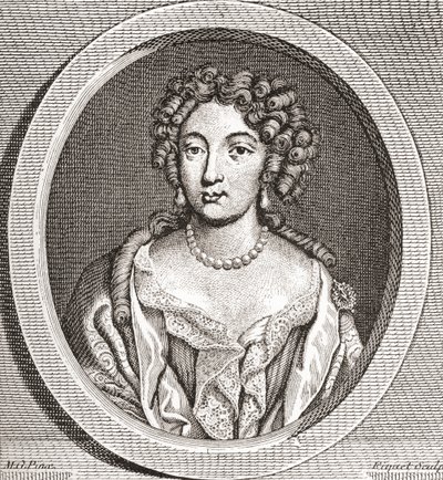 Marie Angélique de Scorailles, 1661 1681. Fransk adelsdam och en av Ludvig XIV:s många älskarinnor. Från Les Heures Libres publicerad 1908. av French School