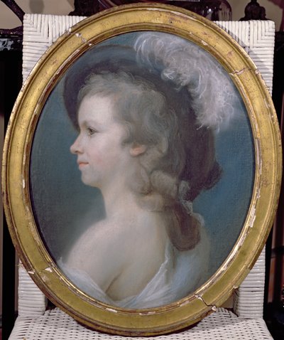Marie Anne Paulze (1758-1836) som ung flicka av French School