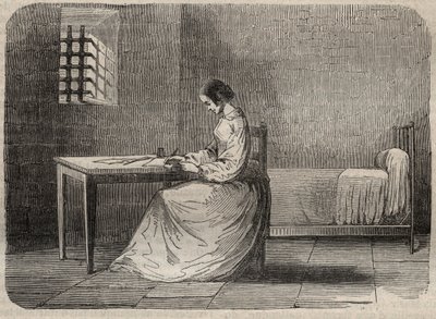 Marie Fortunee Capelle, Marie Lafarge (Madame) (1816-1852) Fransk brottsling i sitt fängelse - Gravering i "Causes celebres de tous les peuple" av Armand Fouquier (1817-18?) 1858-1867 - privat samling av French School