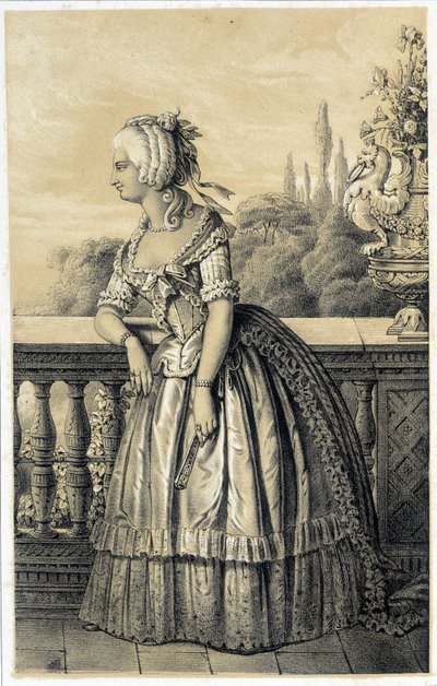 Marie Therese de Savoie Carignan (1749-1792), prinsessa av Lamballe - i "Historical Gallery of the French Revolution" "av Albert Maurin, ed. Paris 1843 av French School