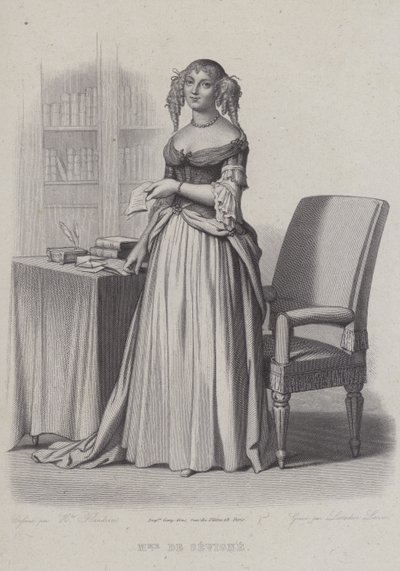 Marie de Rabutin-Chantal, markis de Sevigne, fransk författare (gravyr) av French School