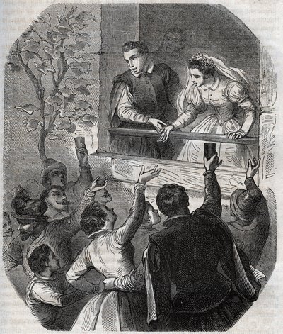 Giftermål mellan Martin Guerre (cirka 1524) och Bertrande de Rols i Artigat (Ariege) den 15 maj 1539. Gravyr från 1871 i "Histoire Des Cocuses Celebres"" av Henry de Kock (1819-1892). av French School