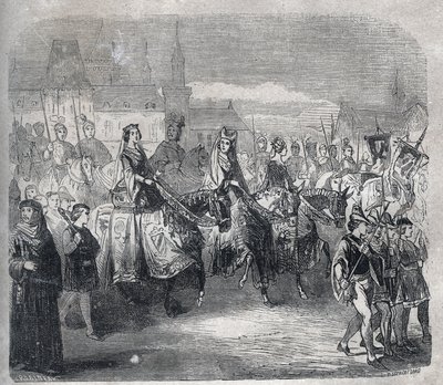 Äktenskap mellan kung Ludvig X Hutinen (1289-1316) och hans bröder Philippe (då Filip V den Långe av French School