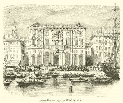 Marseille, stadshuset (gravyr) av French School