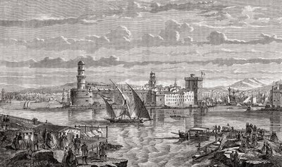 Marseille under 1700-talet, graverad av Pibaraud efter Le Breton, från 