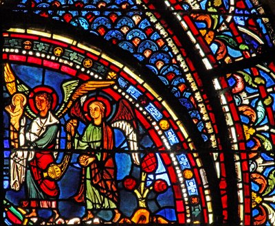 Maria Magdalenas fönster: Maria Magdalenas själ är välsignad (w46) av French School