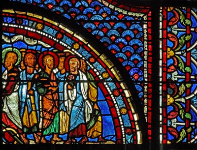 Maria Magdalenas fönster: Maria berättar för lärjungarna om uppståndelsen (w46) av French School
