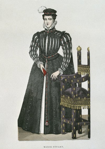 Mary Queen of Scots (1542-87), kopia av en miniatyr från Recueil de Gaignieres av French School
