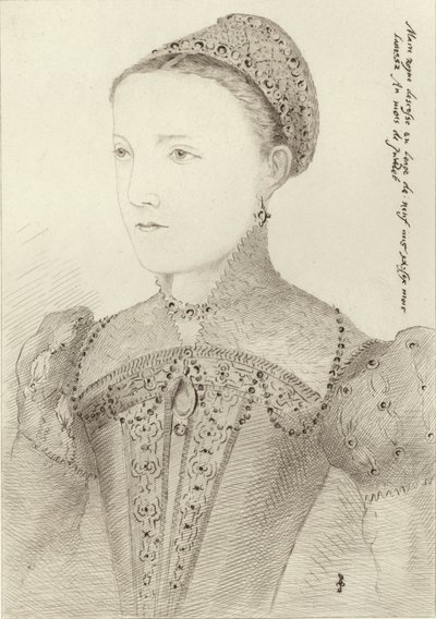 Mary Queen of Scots som ung kvinna av French School