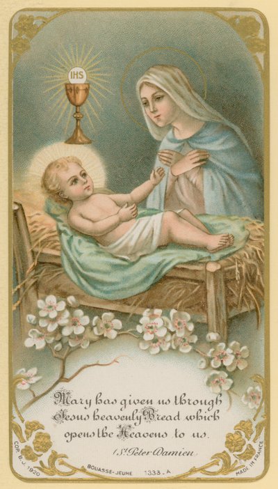 Maria har gett oss genom Jesus himmelskt bröd som öppnar himlen för oss av French School