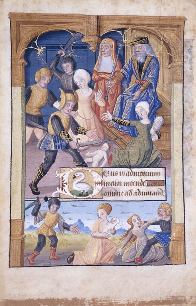 Massacre of the Innocents, miniatyr, c.1450 av French School