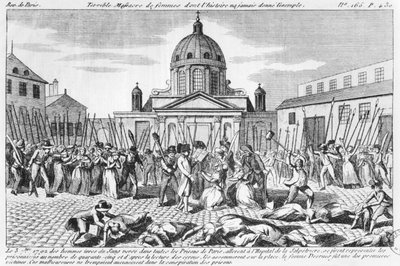 Kvinnomassakern på Hopital La Salpetriere, 3 september 1792 av French School