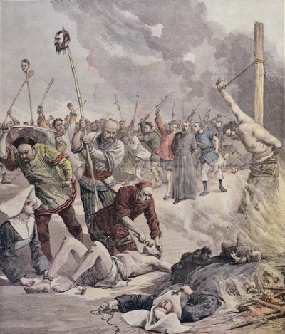 Massacres in China, från Le Petit Journal, 1891 av French School